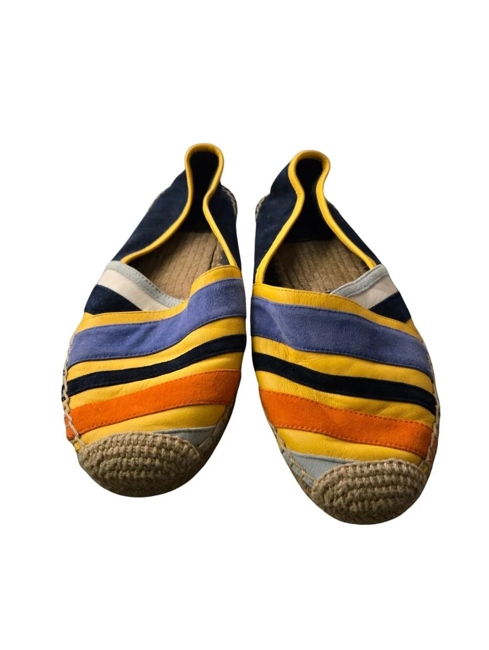 Tory Burch Maisie Espadrille Shoes Size 7.5, Multi Color Stripe, Like New